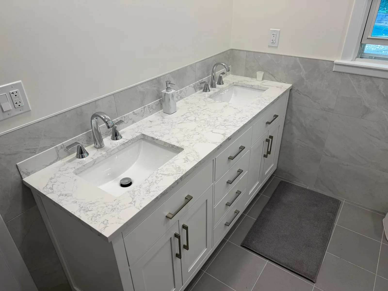 Marble double vanity