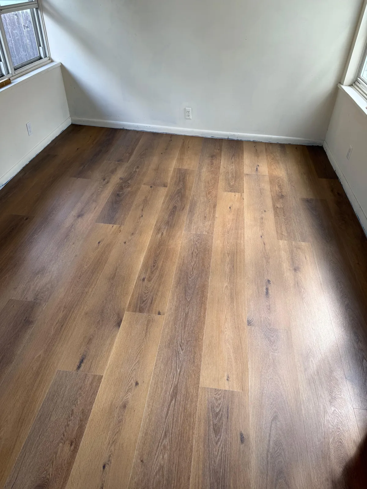 Plank floor, empty bedroom