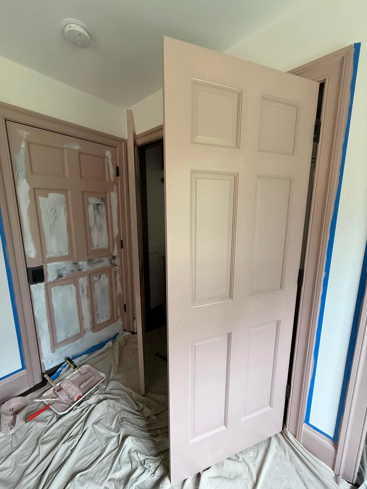 Pink door drying setup