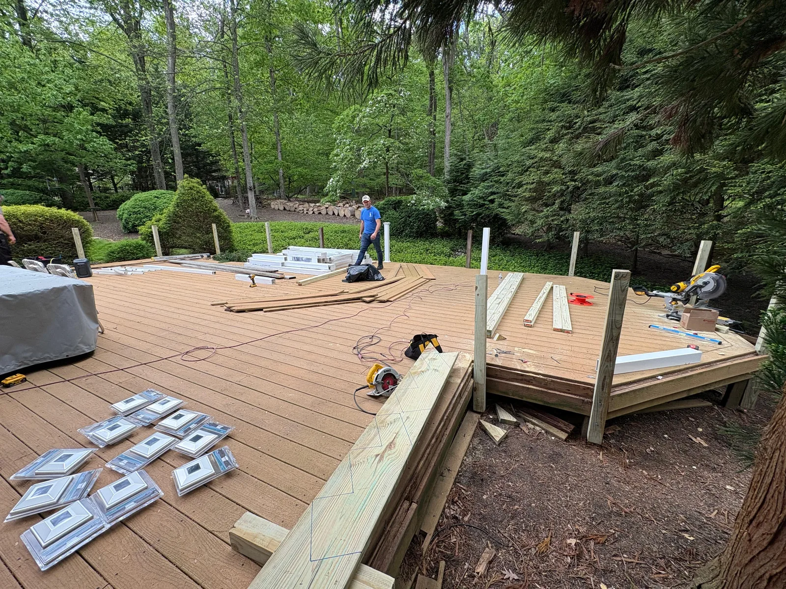 Deck install with crew