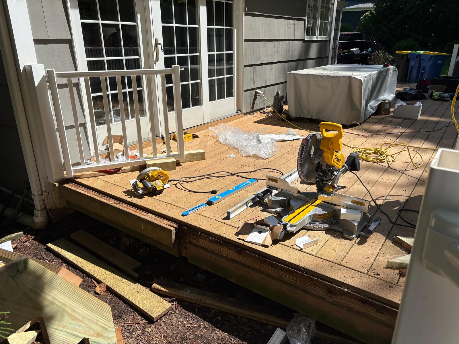 Deck rebuild, miter saw