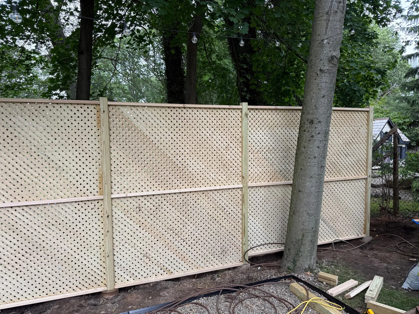 Lattice fence panels finished