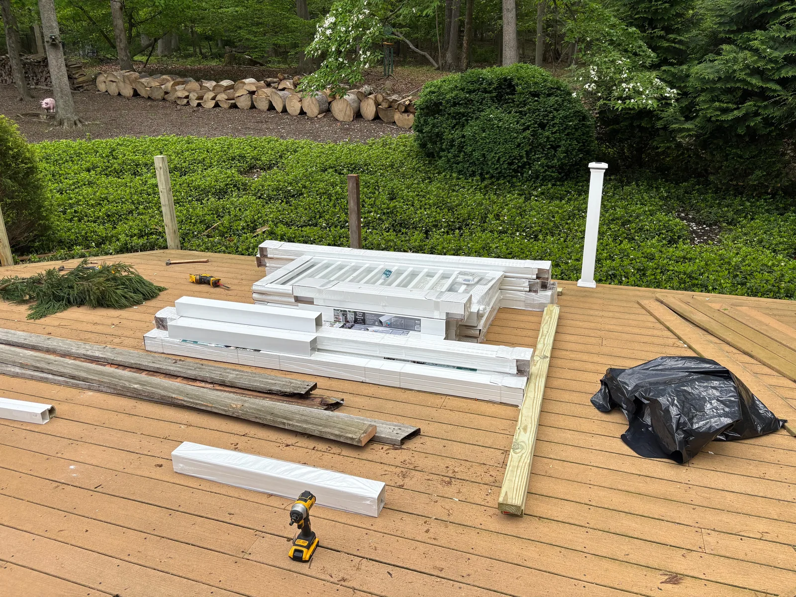 Rooftop deck rebuild materials