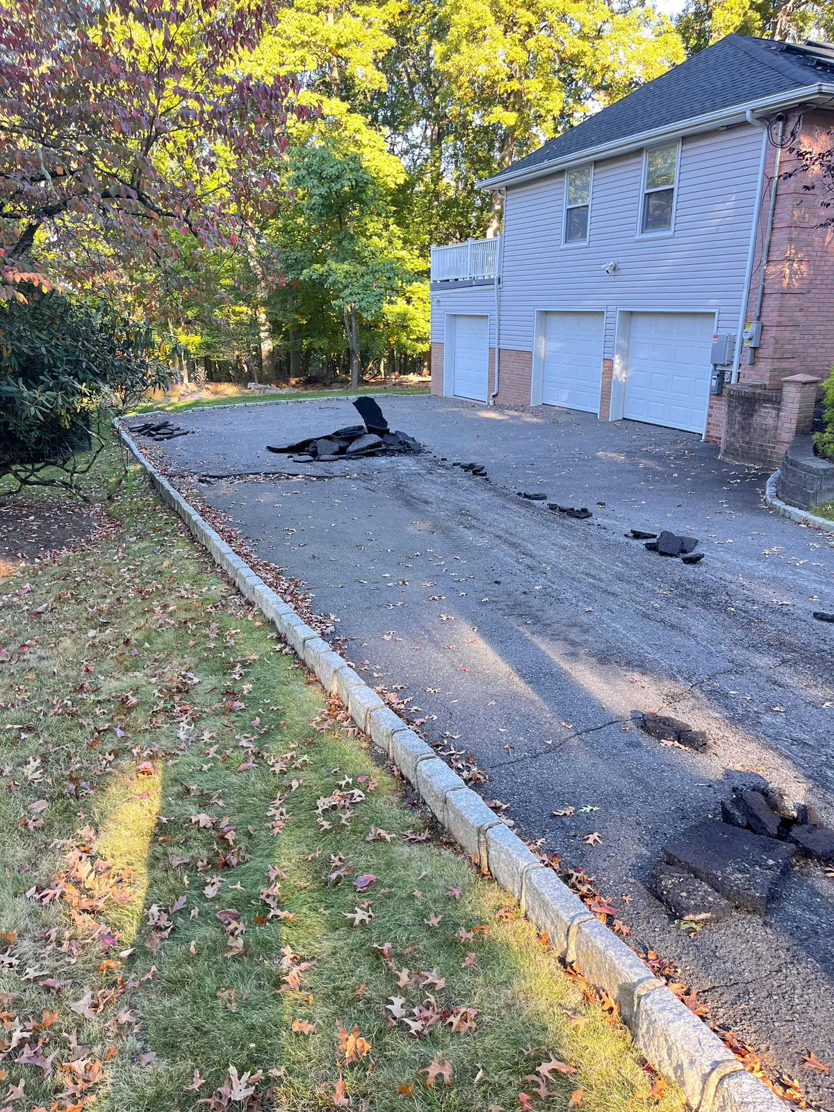 Driveway demo, old asphalt